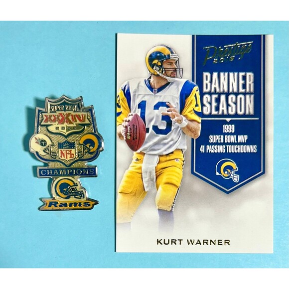 2000 Super Bowl XXXIV St Louis Rams 23-Titans 16 & MVP Kurt Warner 2016 Card #40 - Picture 1 of 2